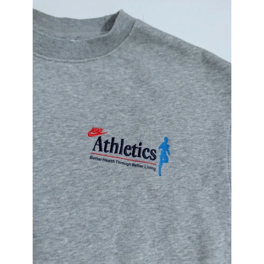 Nike Athletics One Day At A Time Crew Neck Sweatshirt Pullover Mens Medium Gray